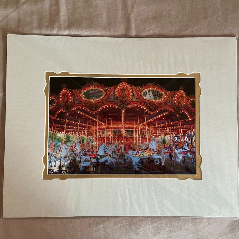 Disney "Carousel Horses" Amusement Matted Print